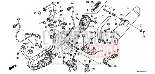 SILENCIEUX D'ECHAPPEMENT VFR1200XDF de 2015